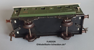 Fleischmann 402GN Spur 0, Personenwagen 1./2.Kl., grün, 4 Schwenktüren