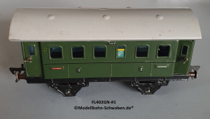 Fleischmann 402GN Spur 0, Personenwagen 1./2.Kl., grün, 4 Schwenktüren