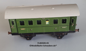 Fleischmann 402GN Spur 0, Personenwagen 1./2.Kl., grün, 4 Schwenktüren