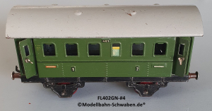 Fleischmann 402GN Spur 0, Personenwagen 1./2.Kl., grün, 4 Schwenktüren