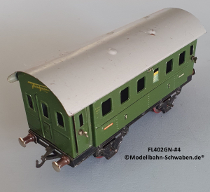 Fleischmann 402GN Spur 0, Personenwagen 1./2.Kl., grün, 4 Schwenktüren