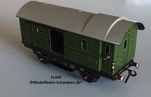 Fleischmann 403 Spur 0, Packwagen m. Schwenk- und Schiebetüren