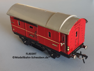 Fleischmann 403 Spur 0, Packwagen m. Schwenk- und Schiebetüren, Rot