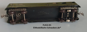 Fleischmann 412J-#1 Spur 0, Gepäckwagen 4-achsig, grün, Innenbeleuchtung