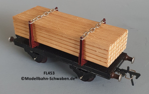 Fleischmann 453 Spur 0, Bretterwagen, 2-achs, Metall