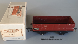 Fleischmann 455 Spur 0, Hochbordwagen, rotbraun, 2-achs, Metall, OVP