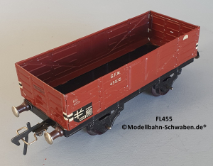 Fleischmann 455 Spur 0, Hochbordwagen, rotbraun, 2-achs, Metall, OVP