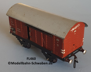 Fleischmann 460 Spur 0, Gedeckter Güterwagen, rotbraun, 2 Schiebetüren, Metall