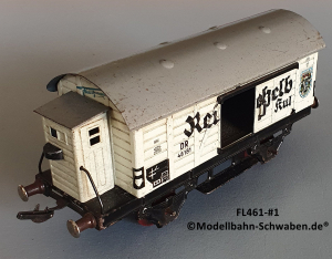 Fleischmann 481-#1 Spur 0, Kühl- / Bierwagen Reichelbräu Kulmbach, Metall, weiss