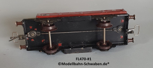 Fleischmann 470 Spur 0, Niederbordwagen m. BrH., rotbraun, Metall,