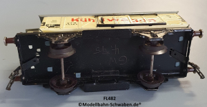 Fleischmann 482 Spur 0, Kühlwagen m. Bremserhaus weiß, Metall, OVP