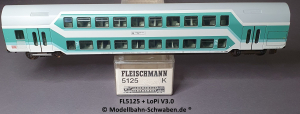 Fleischmann 5125 H0 Doppelstockwagen, 2. Kl., BN 50 80 26-35 090-2, DB, OVP, Beleuchtet
