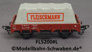 Fleischmann 5200 H0 Niederbordwagen mit Plane, BN 326 3 777-7, DB