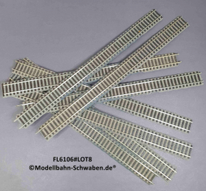 Fleischmann 6106 LOT 8 Stk. Gleis Flexibel Holzschwellen 350-380 mm