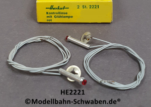 Herkat 2221 Kontrollinse mit Glühlampe rot, 2 Stk, OVP