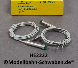 Herkat 2222 Kontrollinse mit Glühlampe grün, 2 Stk, OVP