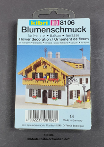 Kibri 8106 H0 Bausatz, Balkon Blumenschmuck, OVP