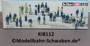 Kibri 8112 H0 Bausatz 1:87 Figuren 32 Stück Arbeiter sitzend / stehend, OVP