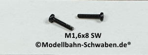 M1,6x8 mm Schraube Rundkopf Kreuzschlitz schwarz