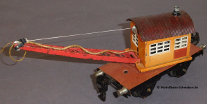 Märklin 1668 Spur 0, Blech Kranwagen m.Kranhaus, Bauzeit ca. 1947