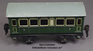 Märklin 17230 Spur 0, Blech Personenwagen 2./3. Kl., Grün, 145 mm