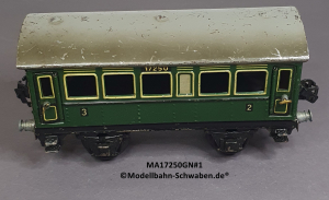 Märklin 17250 Spur 0, Blech Personenwagen 2./3. Kl., grün, 165 mm