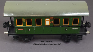Märklin 17270 Spur 0, Blech Personenwagen 3. Kl., Donnerbüchse, grün