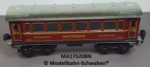 Märklin 17520 Spur 0, Blech, Speisewagen MITROPA, 4-achsig, braun, OVP
