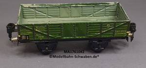 Märklin 17610 Spur 0, Blech Offener Güterwagen, grün, Länge 165 mm