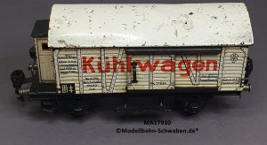 Märklin 17930 Spur 0, Blech Kühlwagen m.BrH, Schiebetüren, weiss, 185 mm