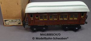 Märklin 1888SCH/O Spur 0, Blech Speisewagen MITROPA. 4-achsig, braun, Inneneinrichtung, OVP