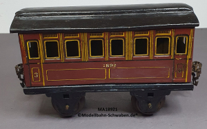 Märklin 18921 Spur 1, Personenwagen, J.E.V., 3.Kl., rotbraun, um ca. 1920