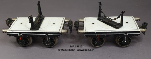 Märklin 1961 Spur 0, Paar Langholz-/ Drehschemelwagen ohne Ladung, ab ca. 1931