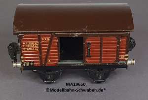 Märklin 19650 Spur 0, Blech Gedeckter Güterwagen, eine Türöffnung, rotbraun, 130 mm