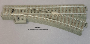 Märklin 24612 C-Gleis Weiche Hand rechts, Länge 188,3 mm. R2 = 437,5 mm / 24,3°