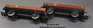Märklin 305/2 H0 2 Stk. Niederbordwagen, DB, OVP, Bz. 1951