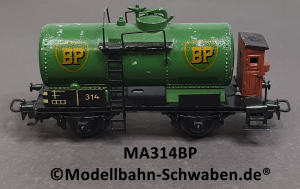 Märklin 314BP H0 Kesselwagen, BP, BN 314, Bremserhaus, Guss, Bz ca. ab 1949