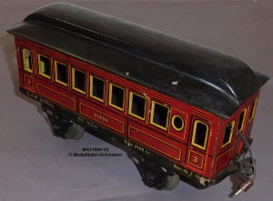 Märklin 31884 Spur 0, Blech Personenwagen 3. Klasse, braun, Innenbeleuchtung, Bauzeit vor 1929