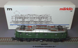 Märklin 3367 H0 E-Lok, MHI, BR118 034-8, grün, DB, OVP,
