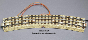 Märklin 3600AA H0 M-Gleis, Anschluss, gebogen D=760
