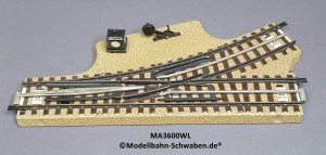 Märklin 3600W H0 M-Gleis, Weichenpaar, Hand, 180mm
