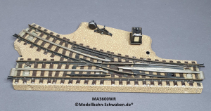 Märklin 3600WR H0 M-Gleis, Weiche, Hand, Rechts, 180mm