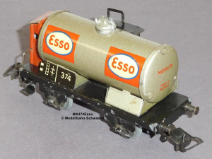 Märklin 374E2 H0 Blech Kesselwagen m. Bremserhaus 2-achsig Esso Bz: ca. 1949