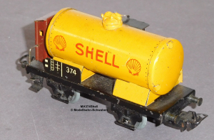 Märklin 374S H0 Blech Kesselwagen m. Bremserhaus 2-achsig Shell