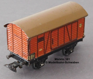 Märklin 381 H0 Blech Gedeckter Güterwagen, Bauzeit 1946