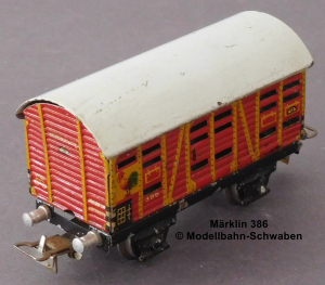 Märklin 386 H0 Blech Kleintier- / Güterwagen, Bauzeit 1940-1945