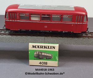 Märklin 4018 H0 Beiwagen 142071 zum Schienenbus, VB 142 995, DB, OVP, BZ ca. 1971
