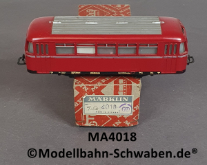 Märklin 4018 H0 Schienenbus Beiwagen DB800B, 142070 Stgt., OVP