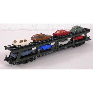 Märklin 4074 H0 Autotransportwagen beladen, DB, OVP