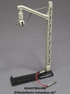 Märklin 407MA Spur 00 Oberleitung Mast Anschluss m. Kabel, Bz.1950